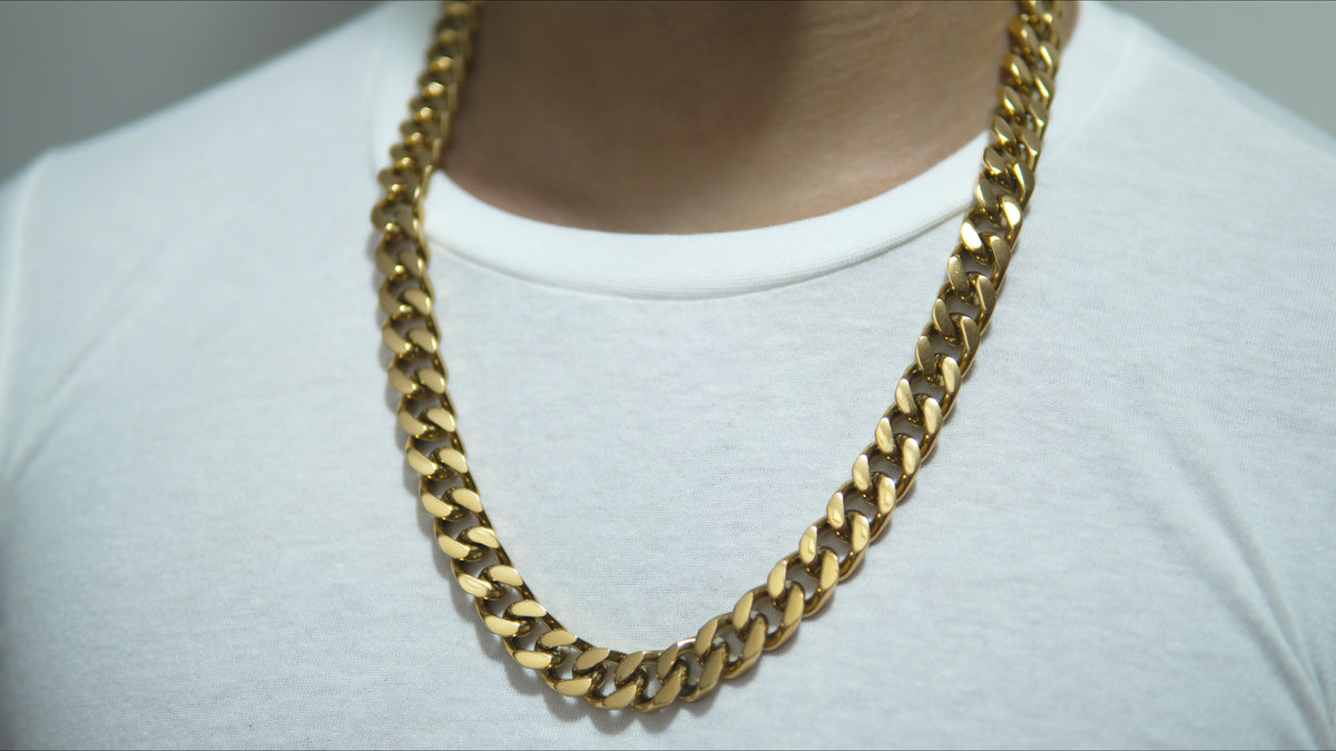 18K Gold Plated Cuban Link Chain Necklace - Premium Quality, Lifetime Guaranteed