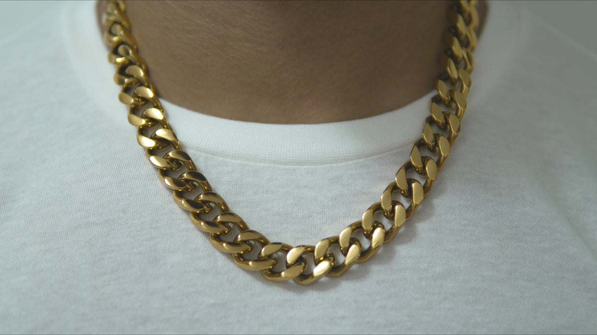 18K Gold Plated Cuban Link Chain Necklace - Premium Quality, Lifetime Guaranteed